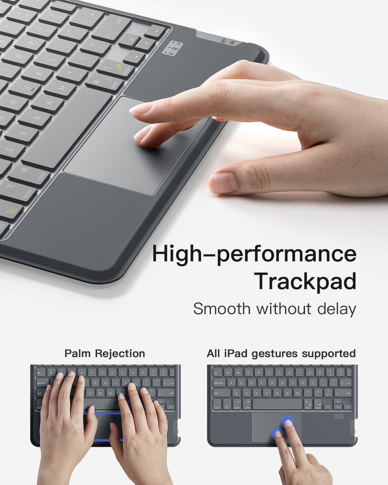 Detachable iPad Keyboard Case with Touchpad for iPad 11" 11th (A16 2025), iPad 10th 2022, KB04112
