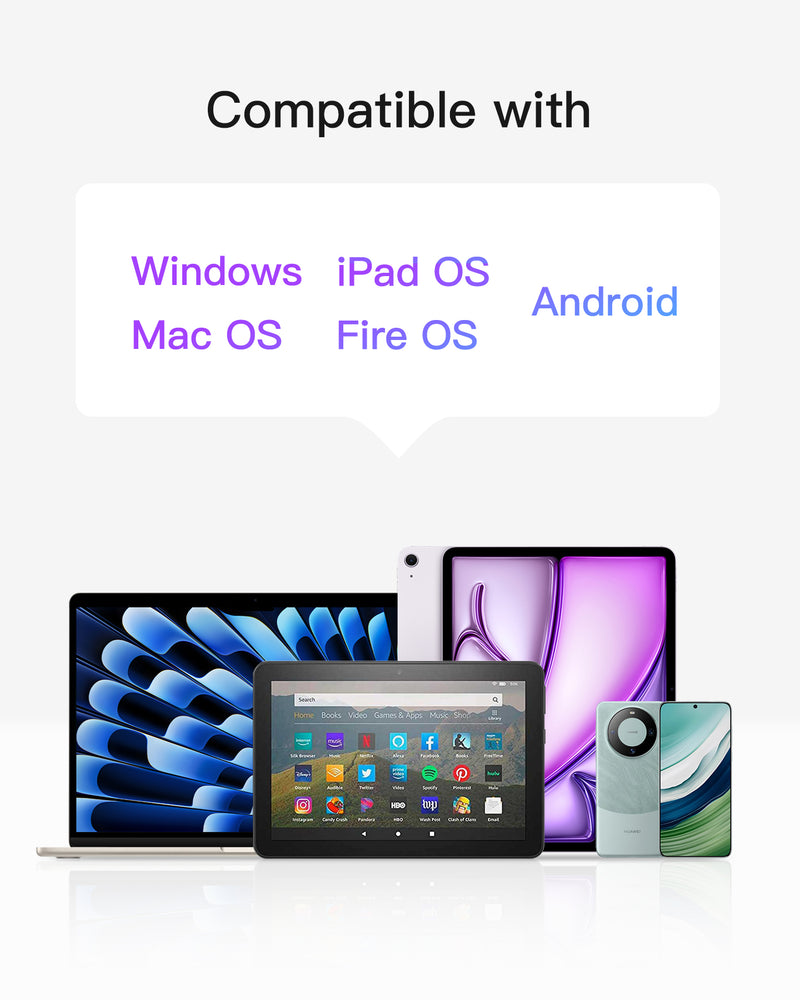 Tablet Keyboard, 2-in-1 Numeric Keypad & Touchpad, for iPad iOS/Samsung/Android/Windows, KB06103