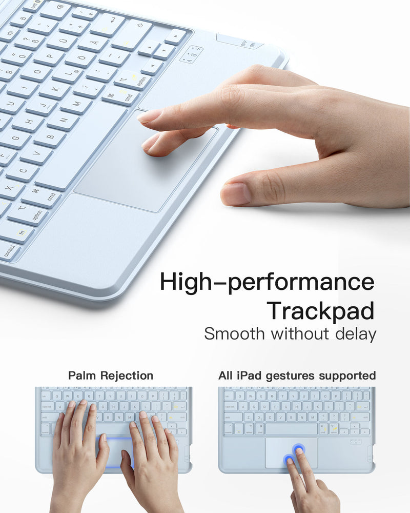 Detachable iPad Keyboard Case with Touchpad for iPad 11" 11th (A16 2025), iPad 10th 2022, KB04112