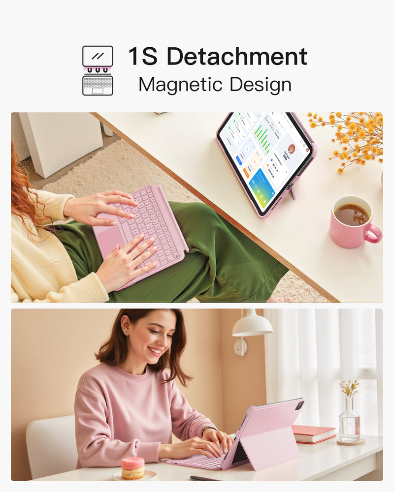Detachable Keyboard for iPad Air 11" M3/M2 (2025/2024), iPad Air 6/5/4, iPad Pro 11" 4/3/2/1, iPad 11" (A16 2025), iPad 10, KB04122