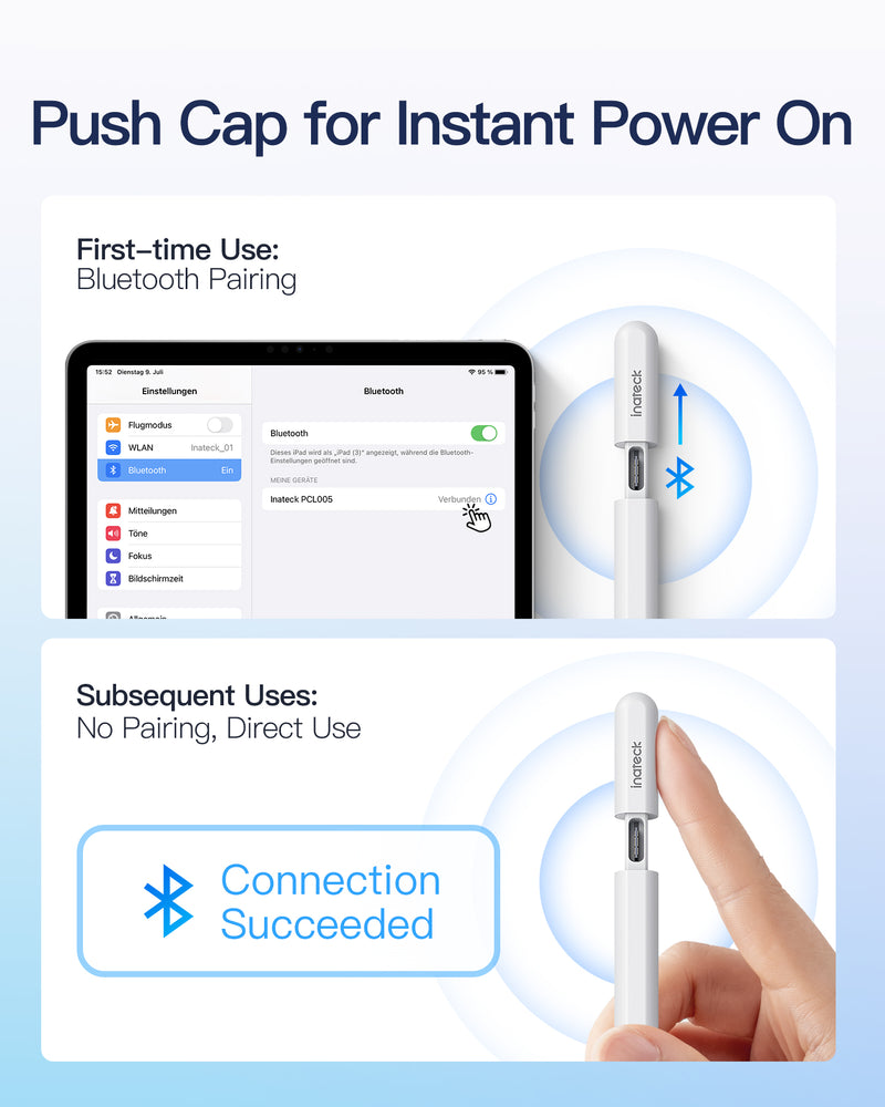 Stylus Pen for iPad(2018-2025), iPad Pro (1-7th), iPad Air (3-7th), iPad Air M3 2025, iPad Mini (5/6th), and iPad (6-11th), iPad A16 2025, PCL005