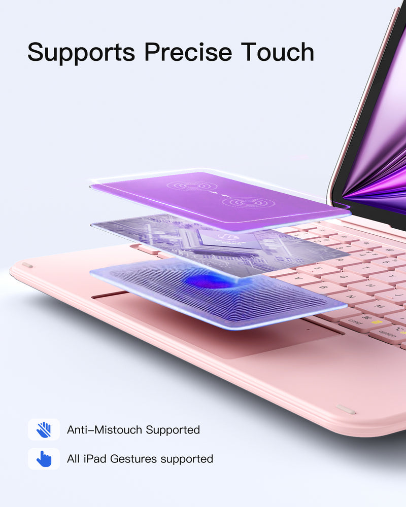 Detachable Keyboard for iPad Air 11" M3/M2 (2025/2024), iPad Air 6/5/4, iPad Pro 11" 4/3/2/1, iPad 11" (A16 2025), iPad 10, KB04122