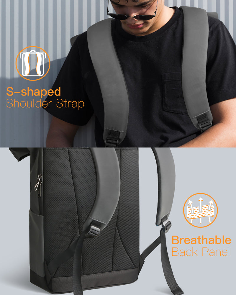 25L-30L Roll Top Vintage 17 Inch Laptop Backpack, BP01003