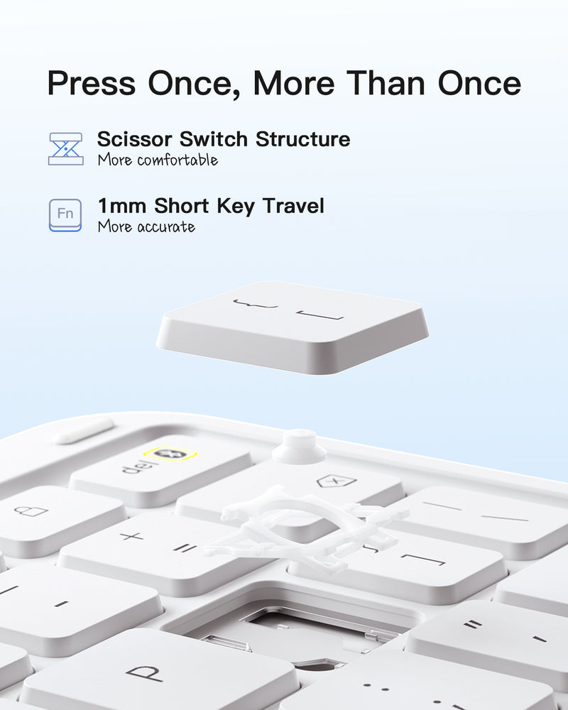 Detachable Keyboard for iPad Air 11" M3/M2 (2025/2024), iPad Air 6/5/4, iPad Pro 11" 4/3/2/1, iPad 11" (A16 2025), iPad 10, KB04122