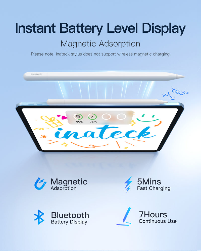 Stylus Pen for iPad(2018-2025), iPad Pro (1-7th), iPad Air (3-7th), iPad Air M3 2025, iPad Mini (5/6th), and iPad (6-11th), iPad A16 2025, PCL005