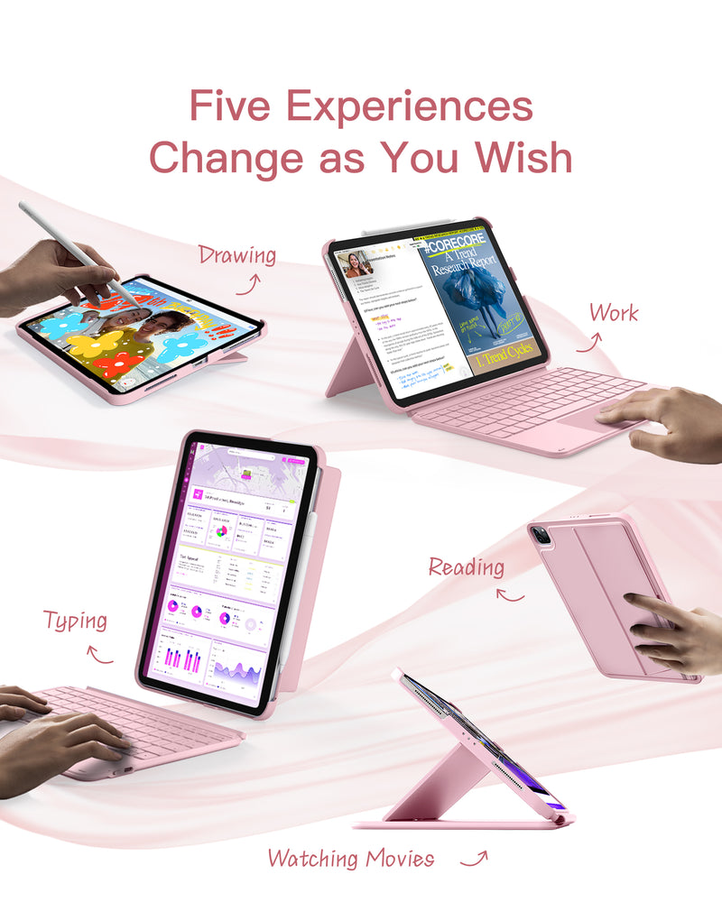 Detachable Keyboard for iPad Air 11" M3/M2 (2025/2024), iPad Air 6/5/4, iPad Pro 11" 4/3/2/1, iPad 11" (A16 2025), iPad 10, KB04122