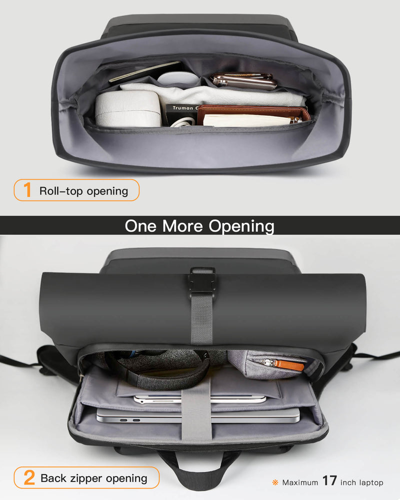 25L-30L Roll Top Vintage 17 Inch Laptop Backpack, BP01003