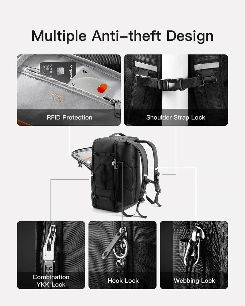 Inateck 42L Large Capacity Travel Laptop Backpack with Multiple Anti-theft Protections, BP03007