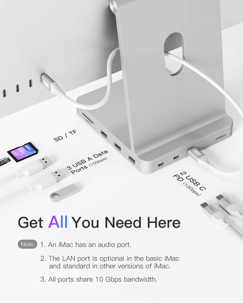 8-in-1 iMac 24" 2021 Docking Station, USB 3.2 Gen 2, DK2001