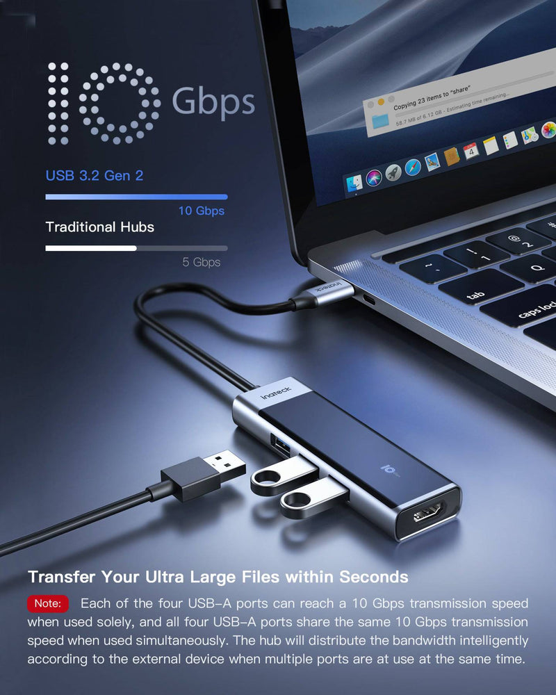 8-in-1 USB 3.2 Gen 2 Hub with Ethernet port & HDMI Ports, HB2023
