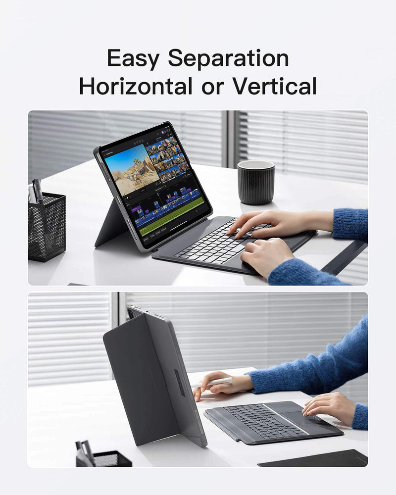 Detachable Keyboard for iPad Air 13" M3/M2 (2025/2024), iPad Air 7/6, iPad Pro 12.9" 6/5/4/3, KB04118