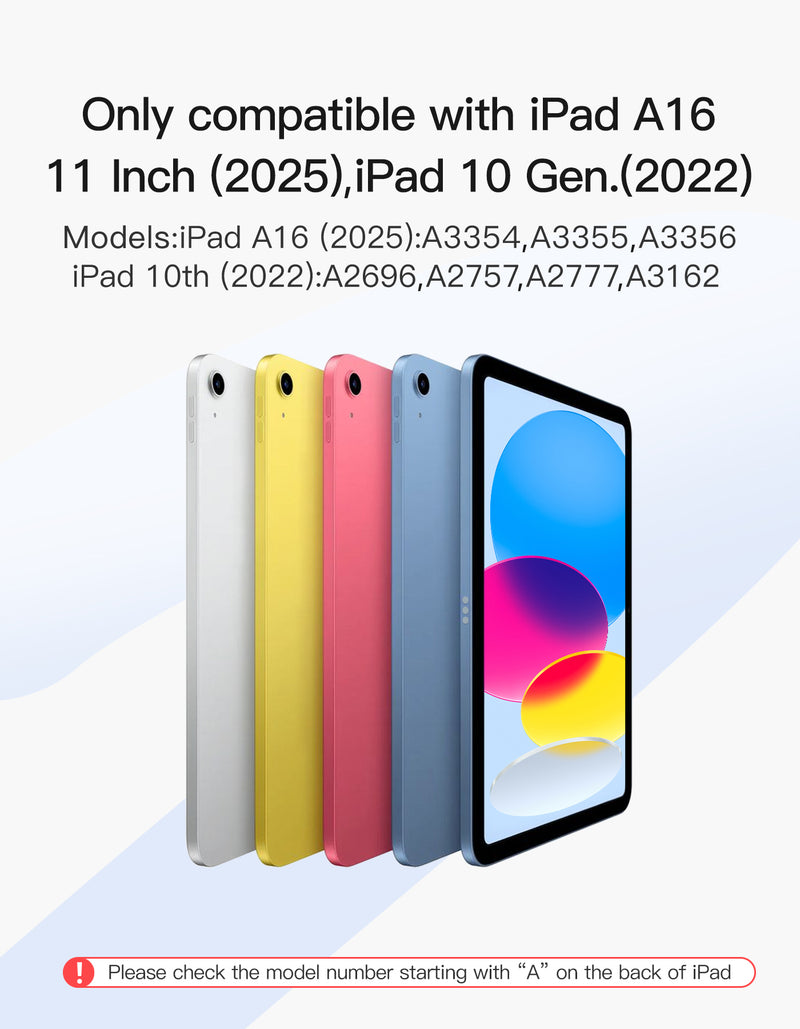 Detachable iPad Keyboard Case with Touchpad for iPad 11" 11th (A16 2025), iPad 10th 2022, KB04112