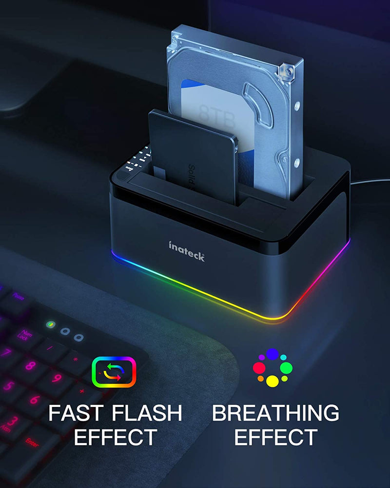 Inateck Dual Bay Hard Drive Docking Station with Offline Clone SA02003