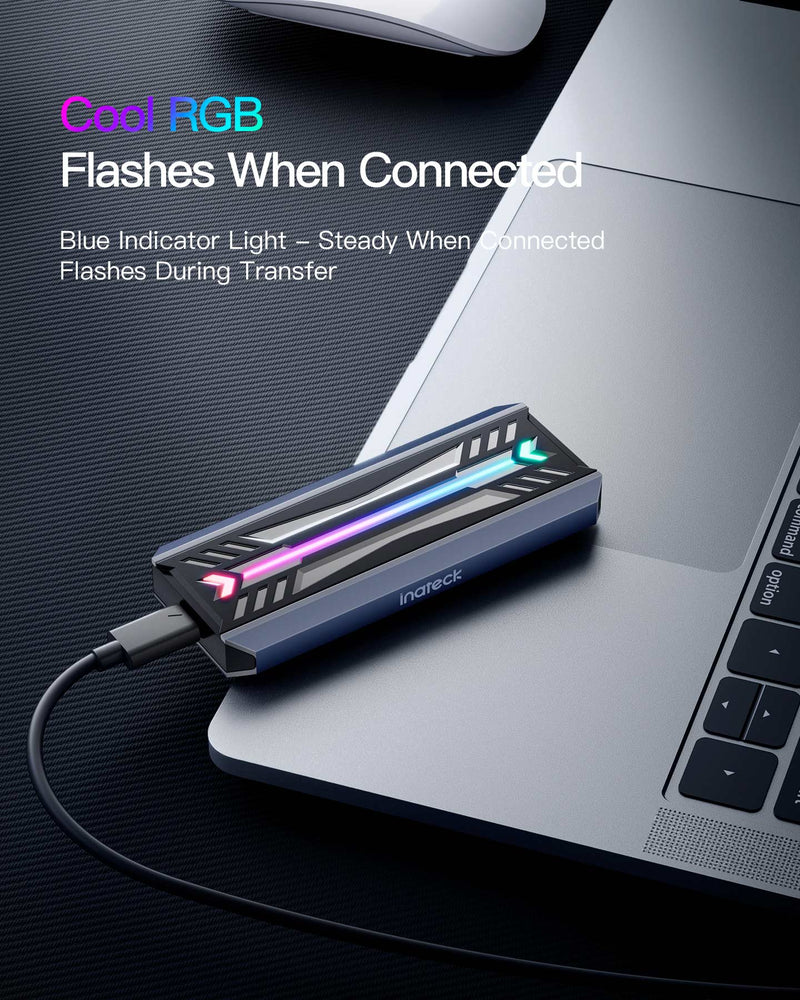M.2 NVMe SATA SSD Enclosure with RGB, USB 3.2 Gen 2 (10 Gbps), Up to 4TB, FE2024