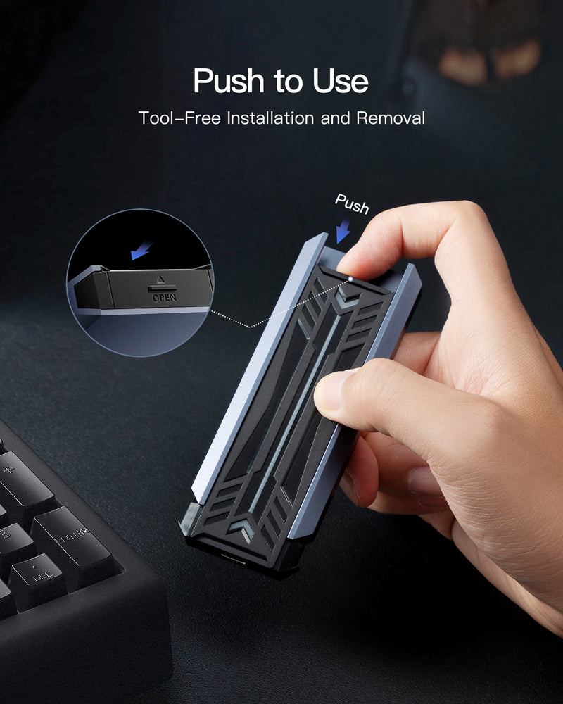 M.2 NVMe SATA SSD Enclosure with RGB, USB 3.2 Gen 2 (10 Gbps), Up to 4TB, FE2024