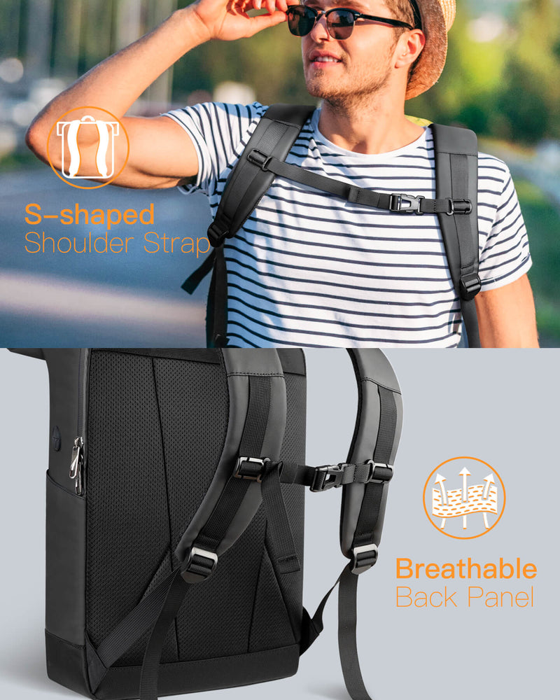 Inateck 17 Inch 25L-30L Roll Top Vintage Laptop Backpack BP01003