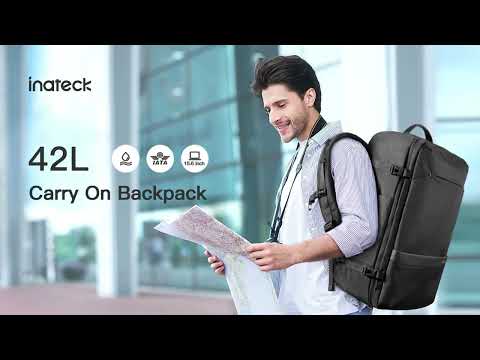 42L/20L Carry On Travel Backpack, With Multiple Pockets, BP03005 Black