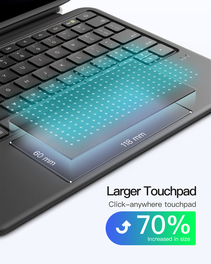Inateck Detachable AceTouch Protective Keyboard Case for iPad Air 11-inch (M4 2026/M3 2025/M2 2024); iPad Pro 11/Air 5th/4th, QWERTY, KB403-11 | Red Dot Award 2026