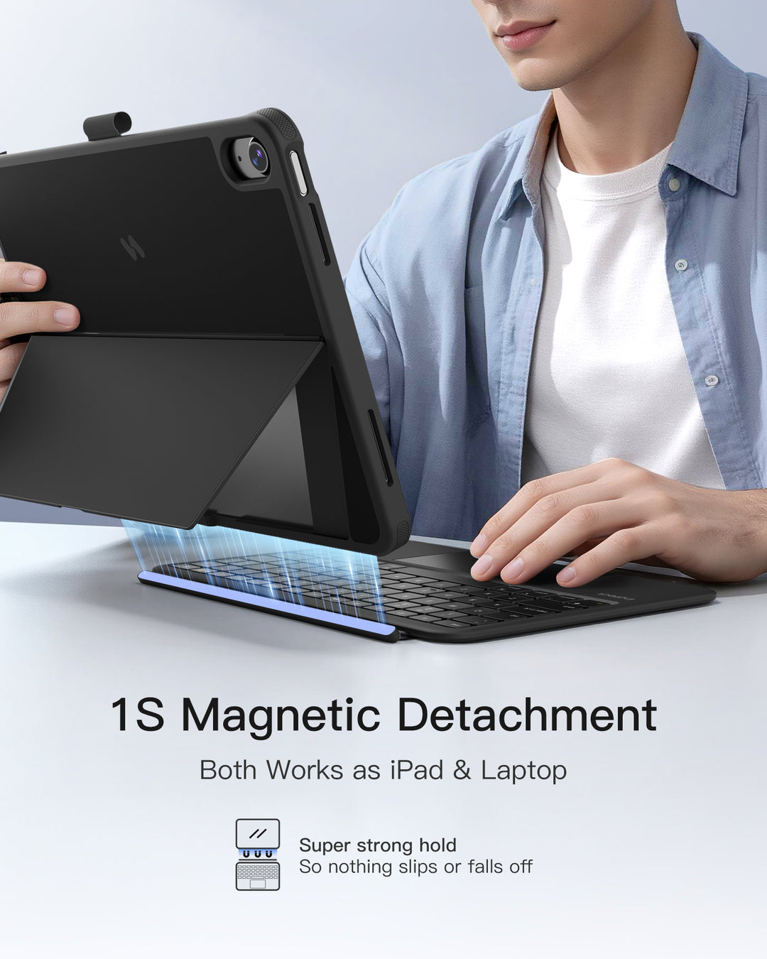 Inatek Detachable Keyboard Case for iPad A16 11th Gen 2025 11 inch, iPad 10th Gen 2022 10.9 inch, AceTouch Pro, QWERTY, KB403-10 |  Red Dot Award 2026