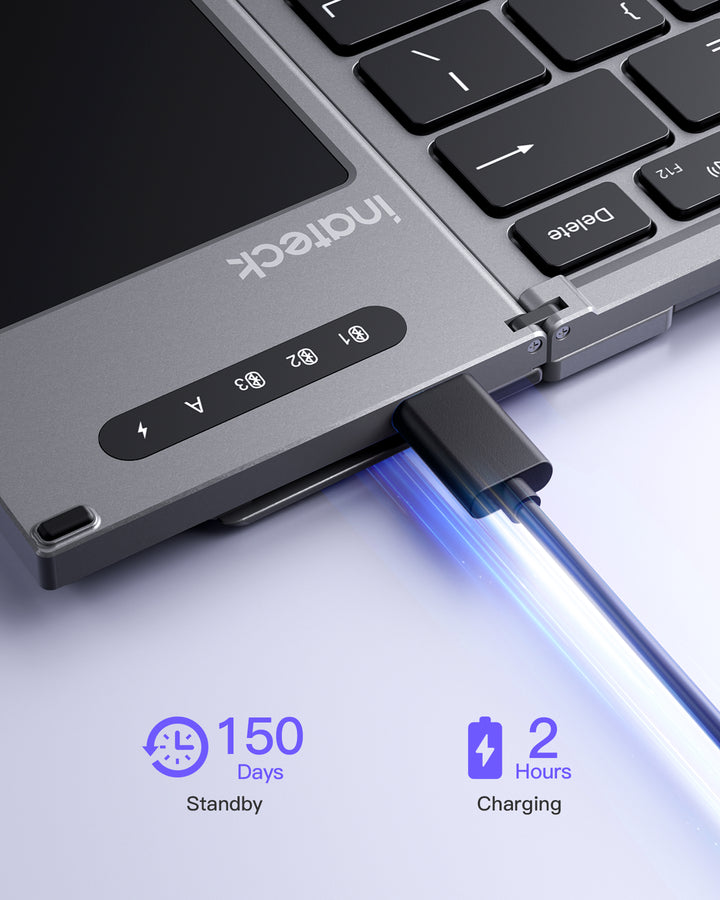 Inateck AI Foldable Keyboard, Bluetooth, Compatible with iOS, Android, Windows, KB06101
