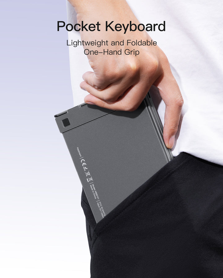 Inateck AI Foldable Keyboard, Bluetooth, Compatible with iOS, Android, Windows, KB06101