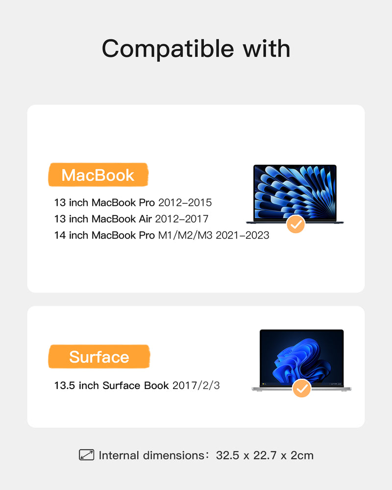 12.3-13 Inch Ultrathin Hard Shell Laptop Sleeve LB01007-13S, Gray
