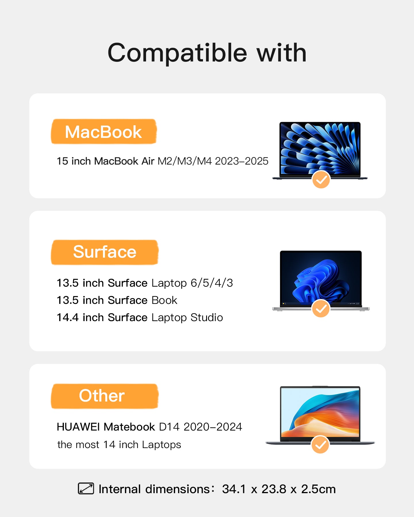 Inateck 14 Inch Ultrathin Laptop Sleeve LB01005-14, Gray