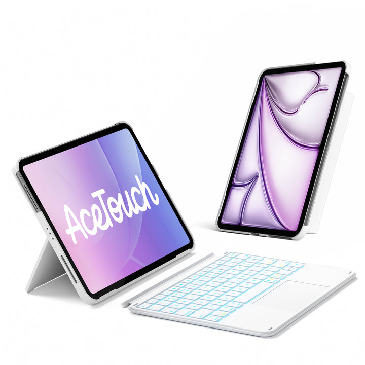 Inateck Case with Keyboard,for iPad 10th/11th Gen(2025 A16),Air 11" M3/M2,Air 6/5/4th,Pro 11 4/3/2/1th,Ultralight Detachable Keyboard, 7-Color Backlit, AceTouch KB04122-RGB