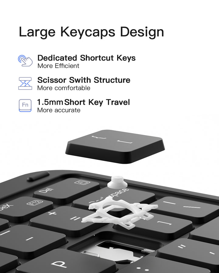 Magnetic Detachable Bluetooth Keyboard for Samsung Galaxy Tab S10 Lite/S10 FE/S9 FE 10.9"/S9 11",  N0064