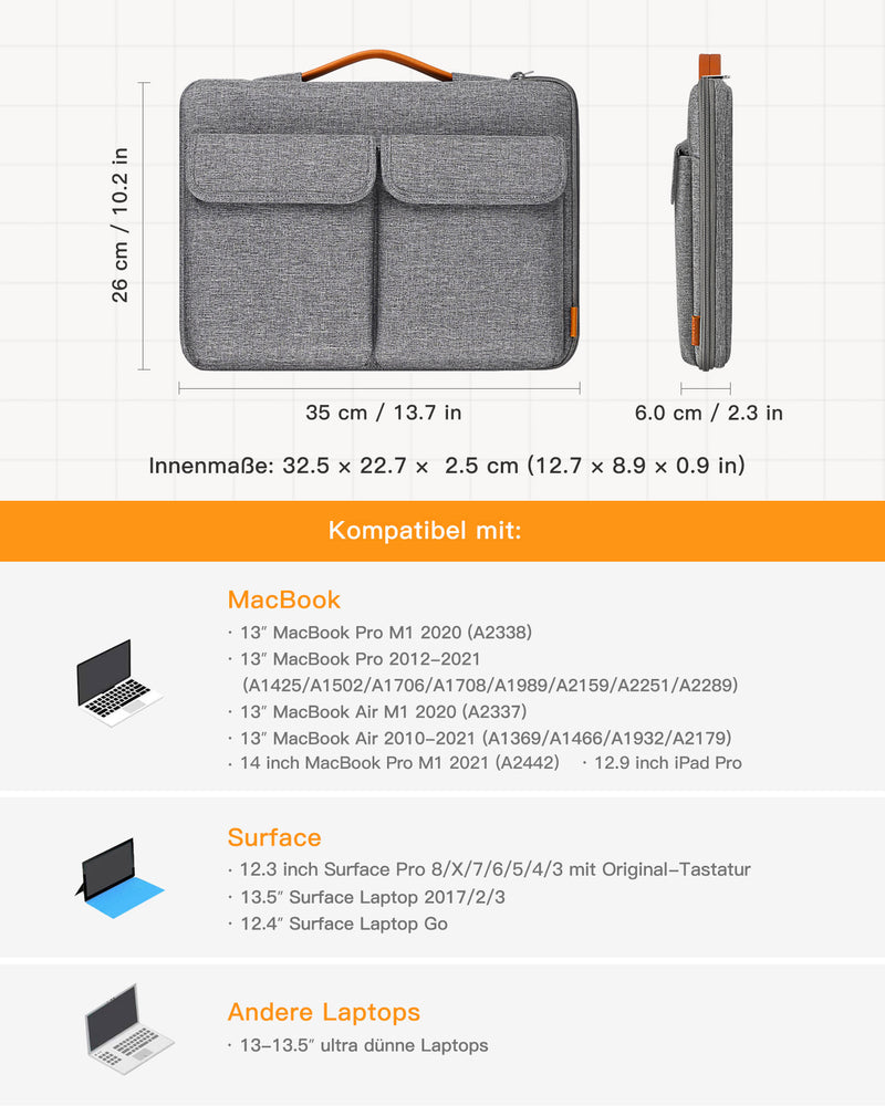 EdgeKeeper 360° Protective Inch Laptop Carrying Case B3, LB02011-13_gray