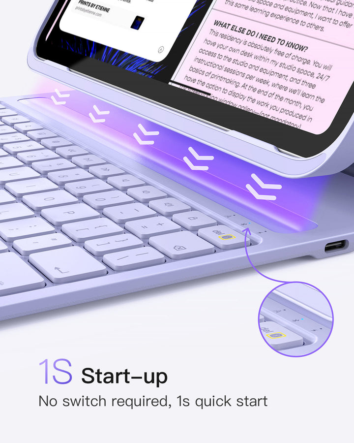 Inateck Super-Light Keyboard for iPad 11" (A16 2025), iPad 10, iPad Air 11" M3/M2 (2025/2024), iPad Air 7/6/5/4, iPad Pro 11" 4/