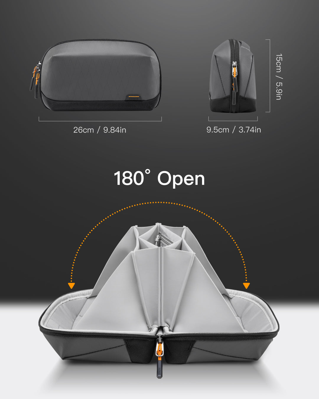 Inateck Multipurpose Electronics Organizer with 180° Open, AB03007