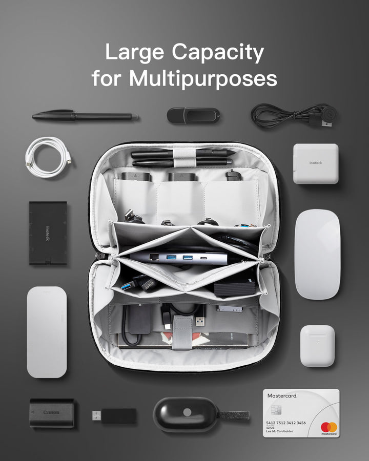 Inateck Multipurpose Electronics Organizer with 180° Open, AB03007
