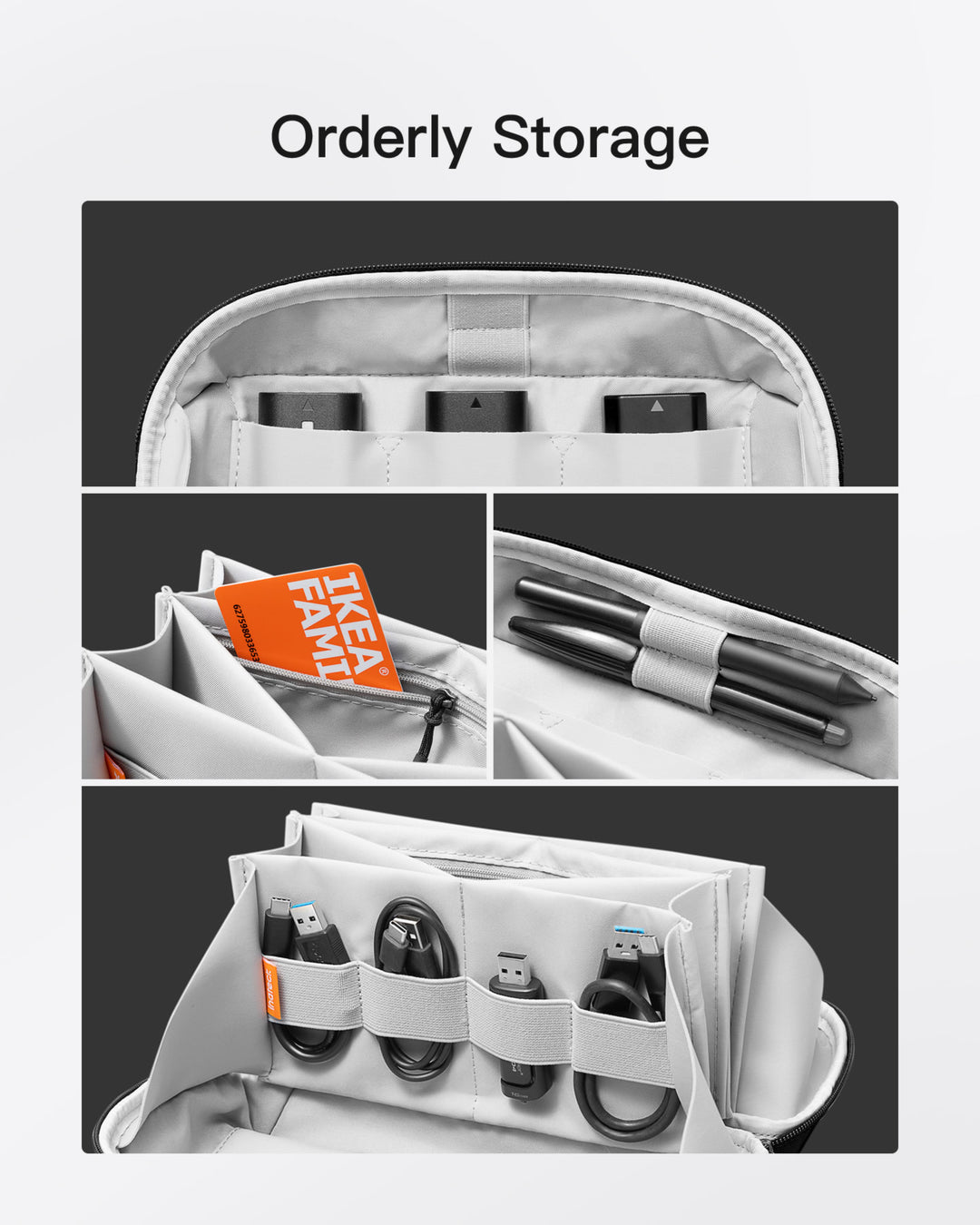 Inateck Multipurpose Electronics Organizer with 180° Open, AB03007