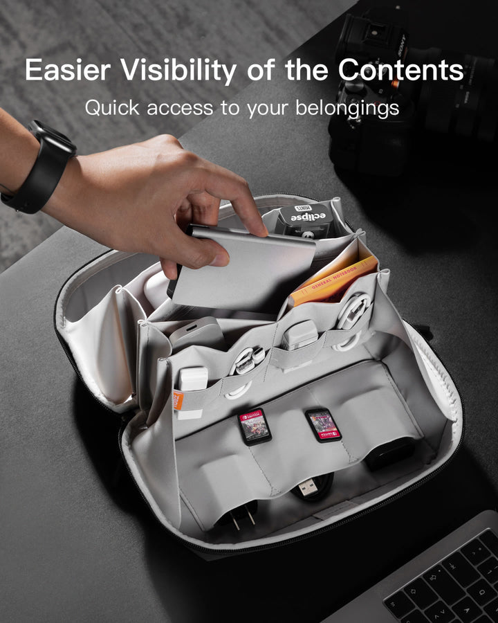 Inateck Multipurpose Electronics Organizer with 180° Open, AB03007
