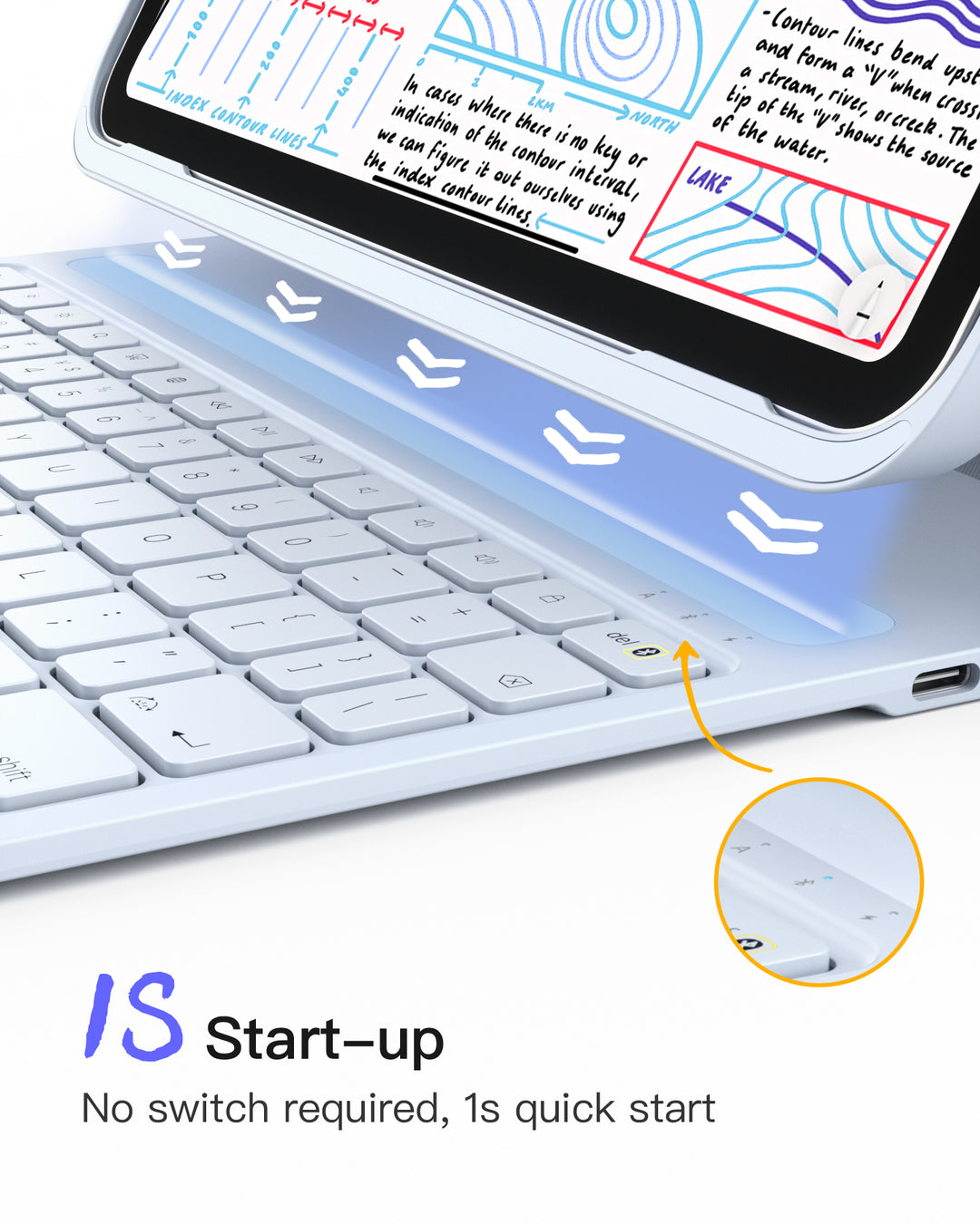 Inateck Super-Light Keyboard for iPad 11" (A16 2025), iPad 10, iPad Air 11" M3/M2 (2025/2024), iPad Air 7/6/5/4, iPad Pro 11" 4/