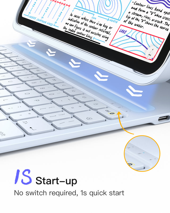 Inateck Super-Light Keyboard for iPad 11" (A16 2025), iPad 10, iPad Air 11" M3/M2 (2025/2024), iPad Air 7/6/5/4, iPad Pro 11" 4/