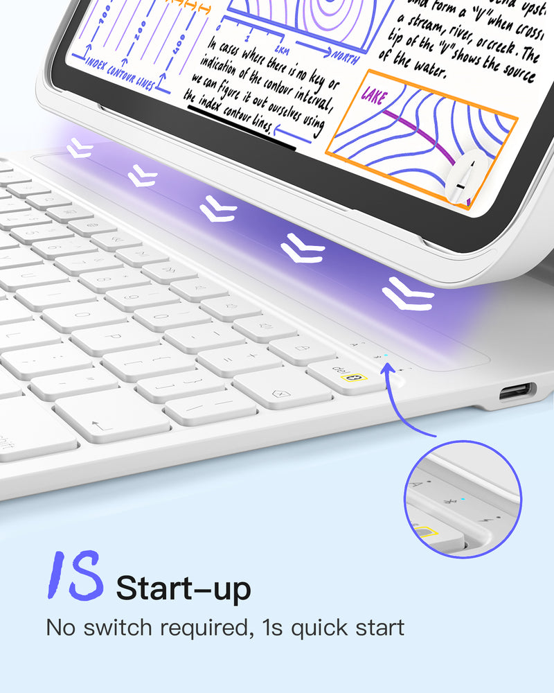 Super-Light Keyboard for iPad 11" (A16 2025), iPad 10, iPad Air 11" M3/M2 (2025/2024), iPad Air 7/6/5/4, iPad Pro 11" 4/3/2/1, BK2007