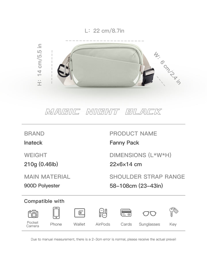 Inateck Sling Bag X-Mini, with RFID Blocking, Water-resistant, for Women and Men, FB01002