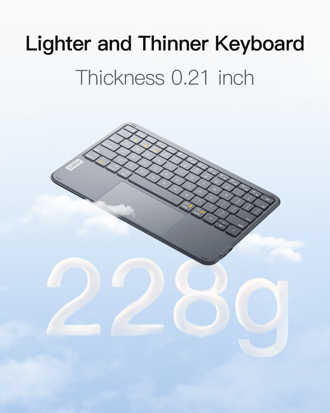 Inateck Bluetooth Keyboard with Touchpad, Ultra Slim, QWERTY, for Windows and iPad OS, KB01105