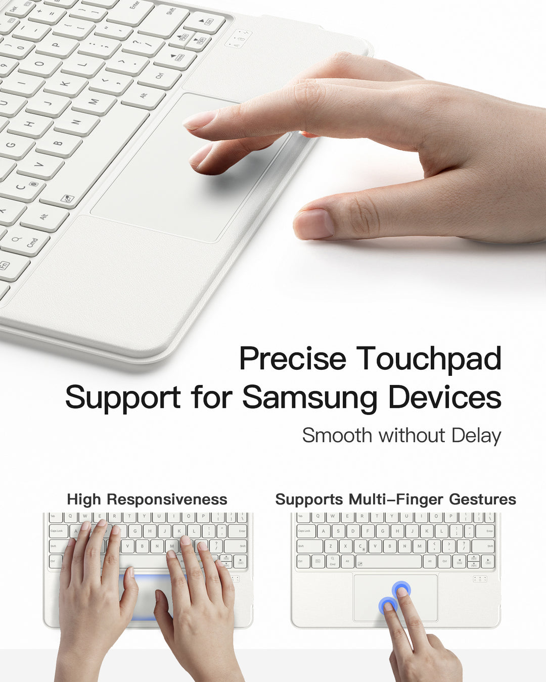 Magnetic Detachable Bluetooth Keyboard for Samsung Galaxy Tab S10 Lite/S10 FE/S9 FE 10.9"/S9 11",  N0064