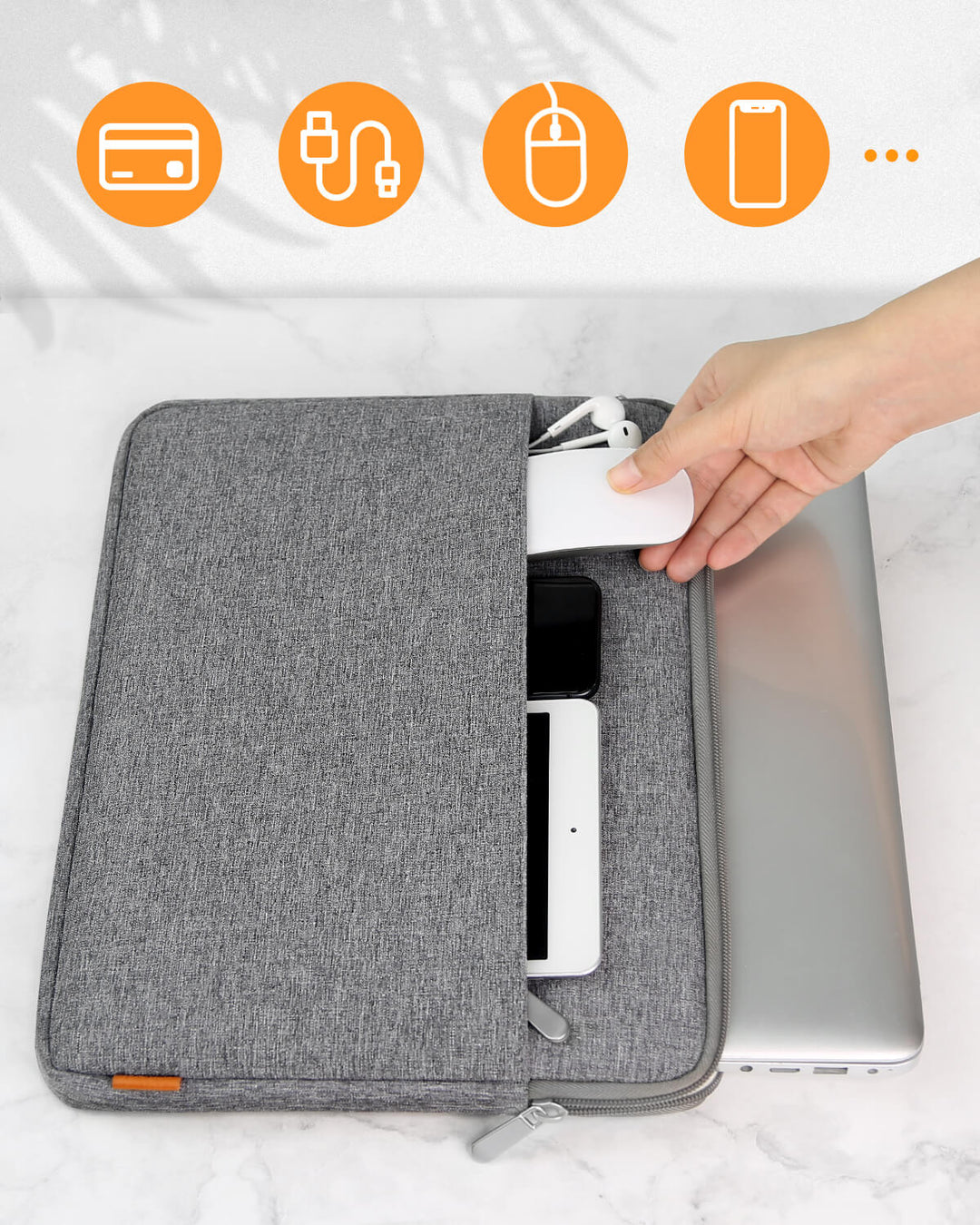 Inateck 14 Inch Ultrathin Laptop Sleeve LB01005-14, Gray
