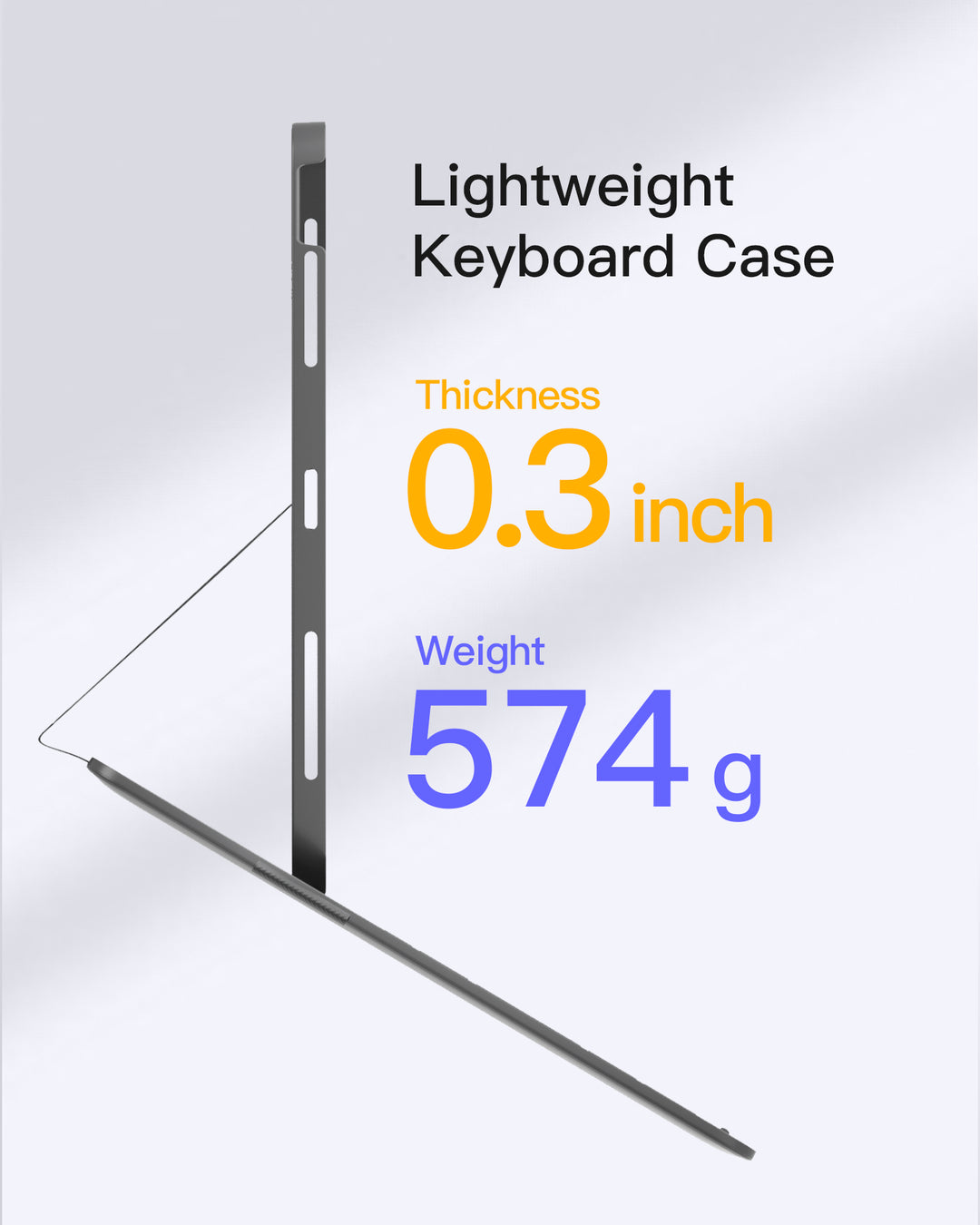 Inateck Super Light Keyboard Case for iPad Air 13" M3/M2 (2025/2024), iPad Air 7/6, iPad Pro 12.9" 6/5/4/3, QWERTY, BK2007-13