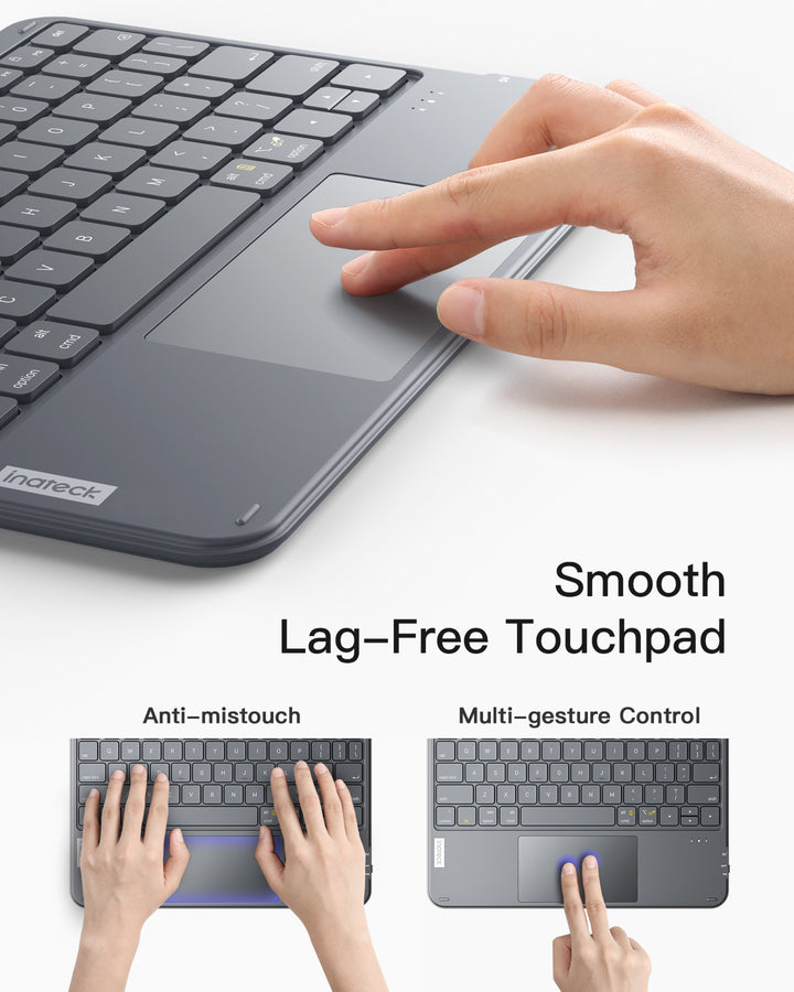Inateck Bluetooth Keyboard with Touchpad, Ultra Slim, QWERTY, for Windows and iPad OS, KB01105