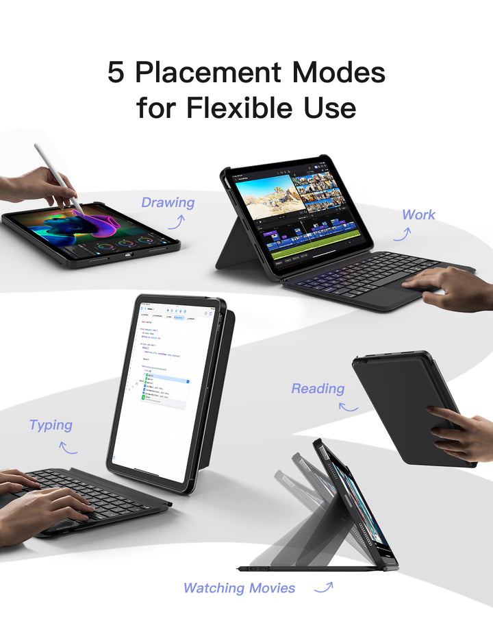 Inateck Detachable Keyboard for iPad Air 11" M3/M2 (2025/2024), iPad Air 7/6/5/4, iPad Pro 11" 4/3/2/1, KB04111