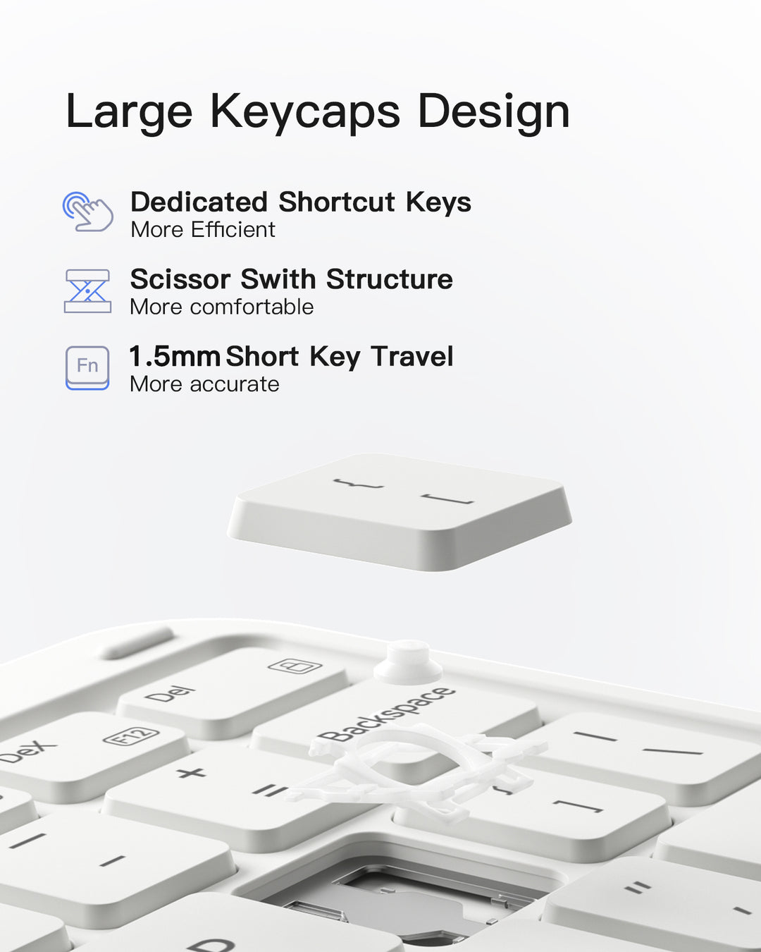 Magnetic Detachable Bluetooth Keyboard for Samsung Galaxy Tab S10 Lite/S10 FE/S9 FE 10.9"/S9 11",  N0064