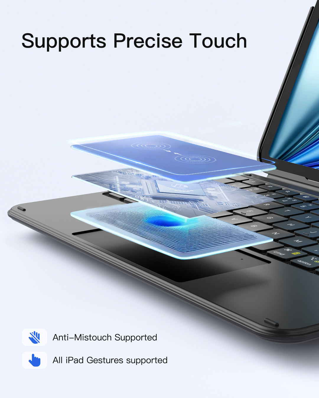 Inateck Ultralight Keyboard for iPad (A16) 11th/10th Gen 2022 (11/10.9 inch), Air 11" M4 2026/M3/M2, Air 5/4th, Pro 11 4/3/2/1th, KB04122
