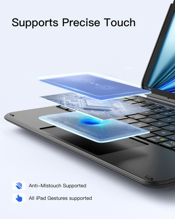Inateck Ultralight Keyboard for iPad (A16) 11th/10th Gen 2022 (11/10.9 inch), Air 11" M4 2026/M3/M2, Air 5/4th, Pro 11 4/3/2/1th, KB04122