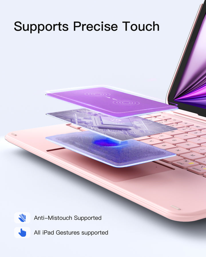 Inateck Ultralight Keyboard for iPad (A16) 11th/10th Gen 2022 (11/10.9 inch), Air 11" M4 2026/M3/M2, Air 5/4th, Pro 11 4/3/2/1th, KB04122