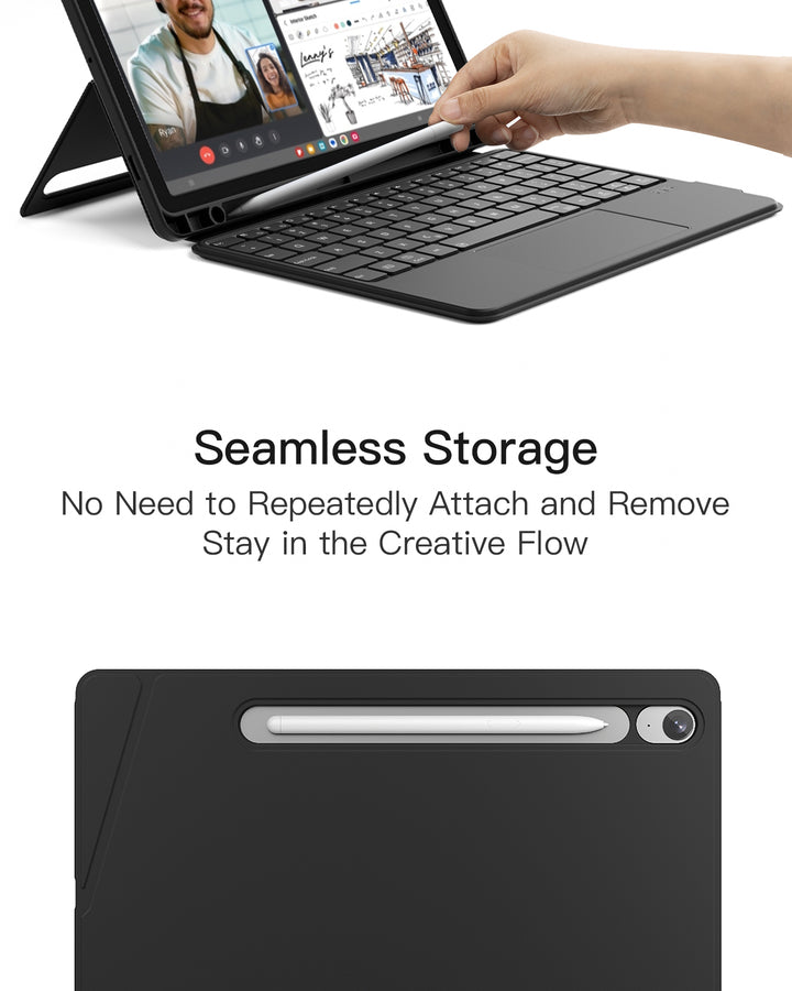 Magnetic Detachable Bluetooth Keyboard for Samsung Galaxy Tab S10 Lite/S10 FE/S9 FE 10.9"/S9 11",  N0064